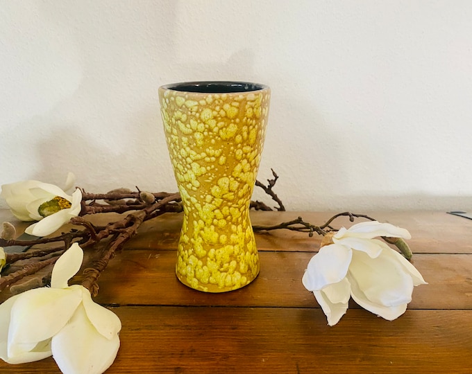 Vase FAT LAVA SCHEURICH Ceramic Vase in Yellow & Brown, Model 244-17 Vintage, 60s 70s