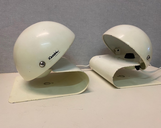 Vintage I Guzzini table lamps/wall lamps set, model Bugia, desk lamp, bedside lamp, 1970s Italy