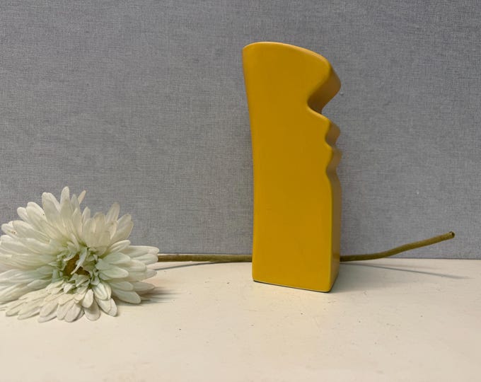 ASA Selection ceramic candlestick set, 1980s style, yellow, postmodern, Memphis style