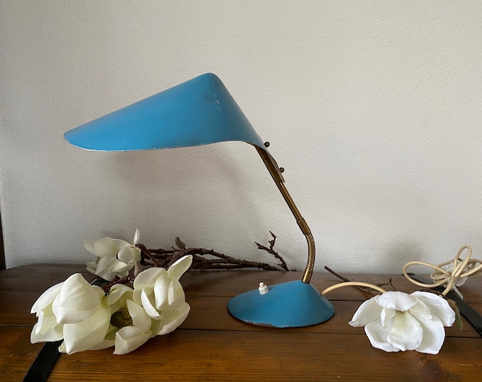 Beautiful rare German table lamp Cobra by Cosack Leuchten 1950s - red mid century modern desk lamp