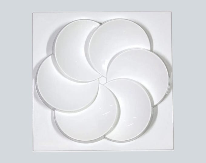 Rare IKEA RABATT vintage white plastic wall panel, relief - 1990s Space Age home interior decor