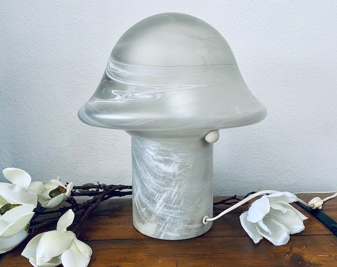 Mid-Century mushroom lamp by Peill and Putzler, clouded decor, 1970s