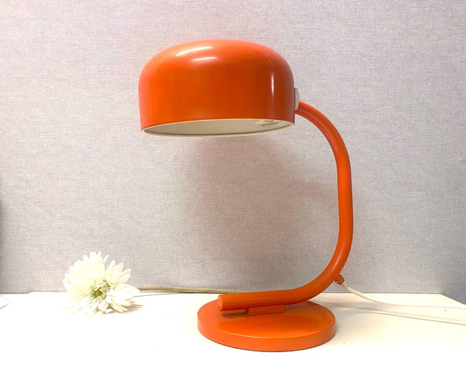 Beautiful very rare Kaiser table lamp, Germany 1960s orange Space Age