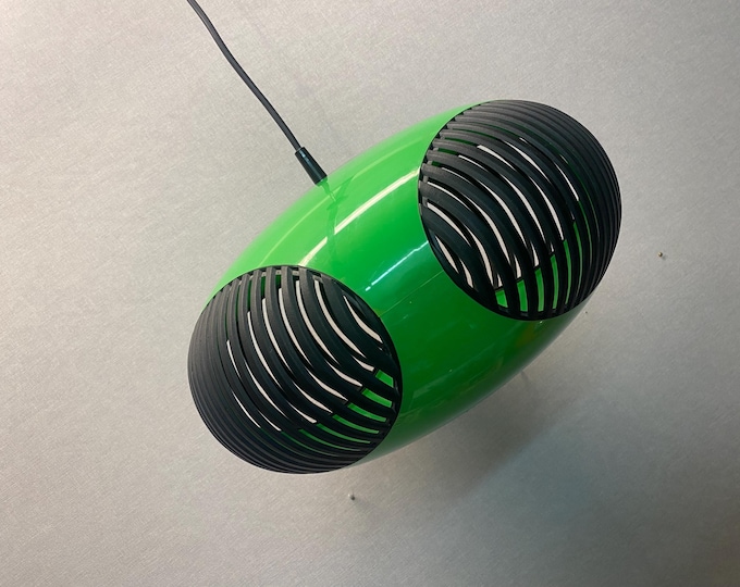 70s Massive Belgium hanging lamp, Colani lamp, UFO lamp, Space Age in rare green, large