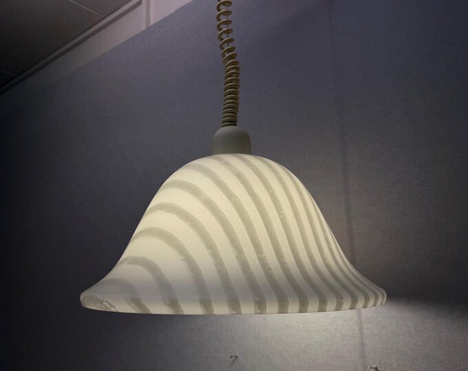 Mid-century mushroom pendant lamp by Peill and Putzler, Zebra decor, 1970s