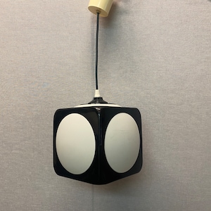 Lámpara de techo vintage de los años 70 de Lars Eiler Schiøler para Hoyrup Light Denmark Diseño danés Mid-Space Age negro