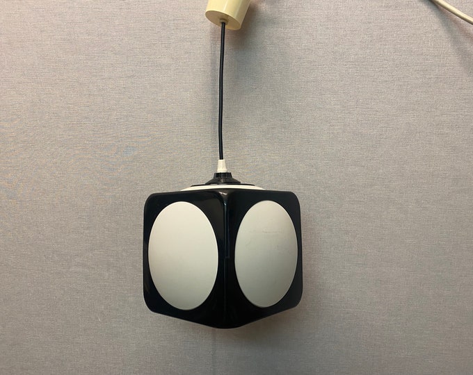 70s vintage ceiling lamp by Lars Eiler Schiøler for Hoyrup Light Denmark Danish Design Mid-Space Age black