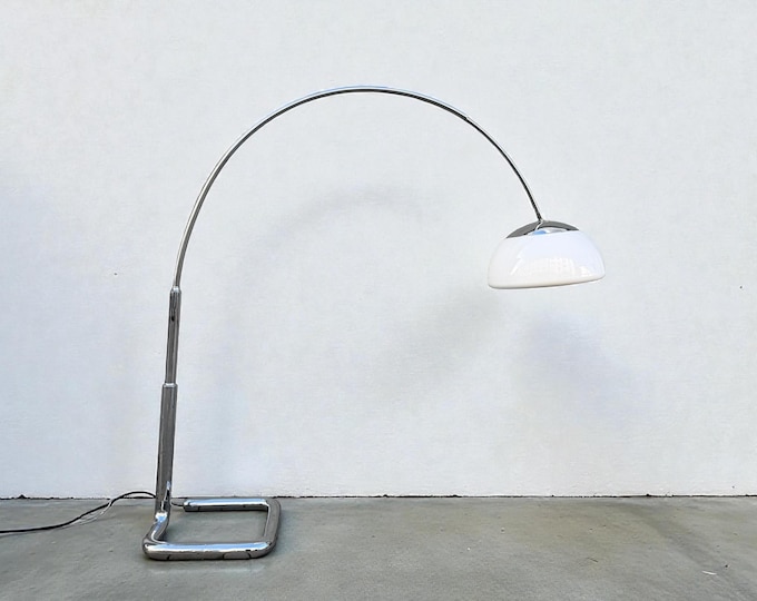 Large Cosack arc lamp in chrome with a very long projection from the 1970s, 1970s vintage space age