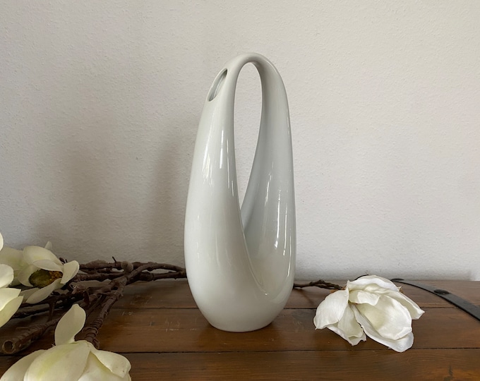 Rosenthal Kummet Vase, design Beate Kuhn, 27.5 cm, Kummet vase, Midcentury, Space Age 50s white