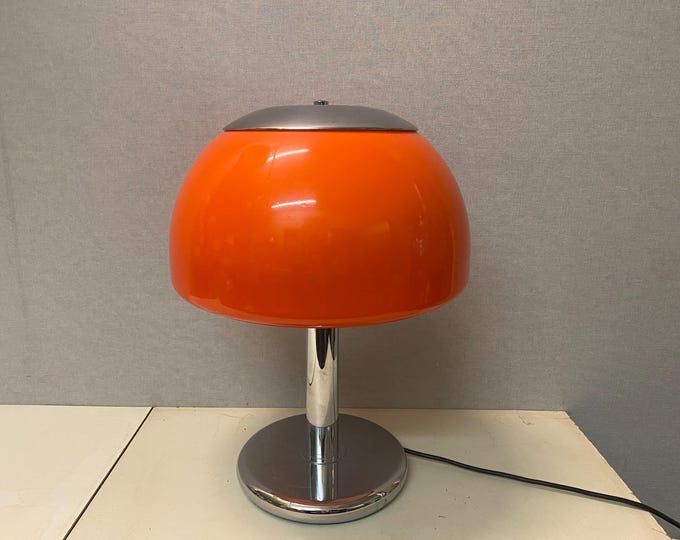 Beautiful rare elegant Mushroom table lamp, SpaceAge, orange, Cosack Leuchten, 1960s