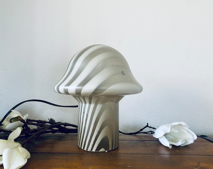 Mid-Century mushroom lamp by Peill and Putzler, zebra decor, 1970s