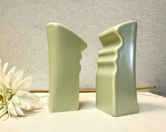 ASA Selection ceramic candlestick set, 1980s style, mint green, postmodern, Memphis style