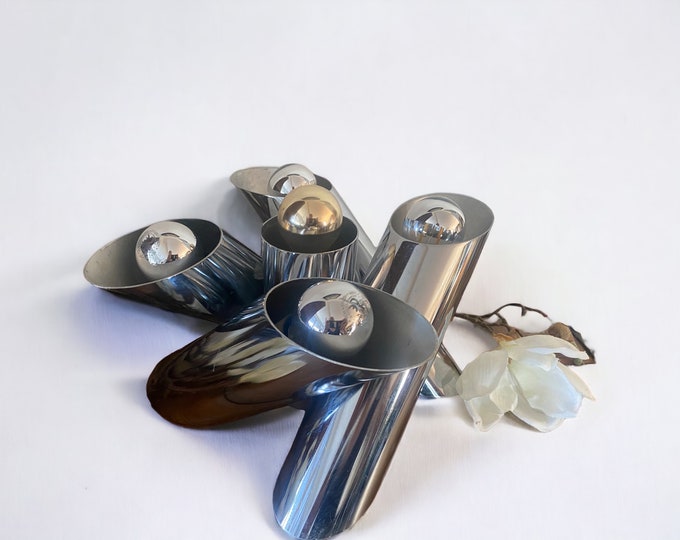 Rare ceiling / wall lamp; Italian vintage lamp by Goffredo Reggiani for Reggiani; 1960s made of chrome; Mid Century