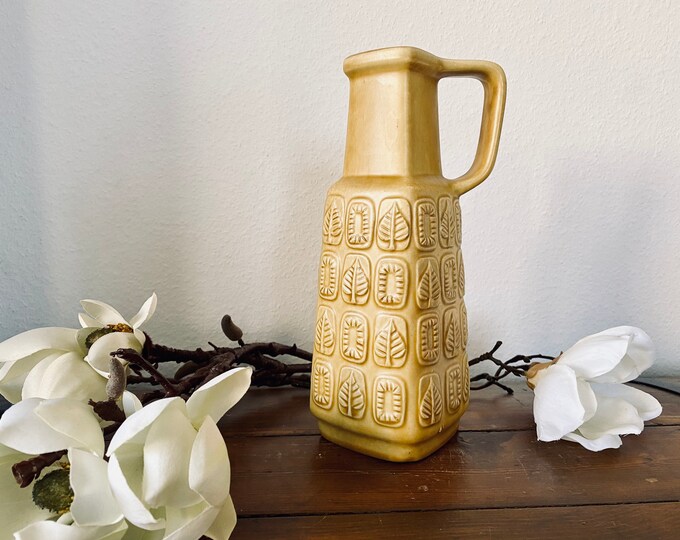 WGP West German Pottery, Bay Vase, Model 259-25, Relief Decor, German Mid Century Vase