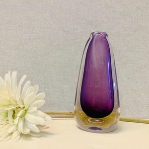 Vaso di vetro vintage svedese, Gunnar Nylund, Strombergshyttan, vaso sommerso della metà del secolo