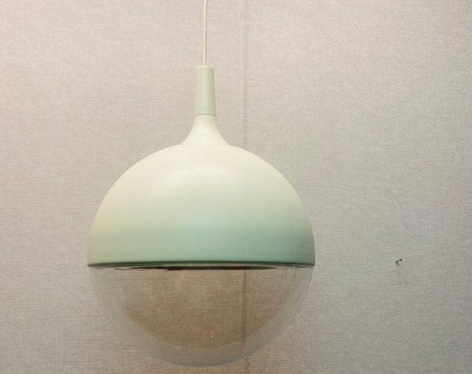 White vintage Ikea lamp Väster, Knut Hagberg, ceiling light... in space age design, Sweden