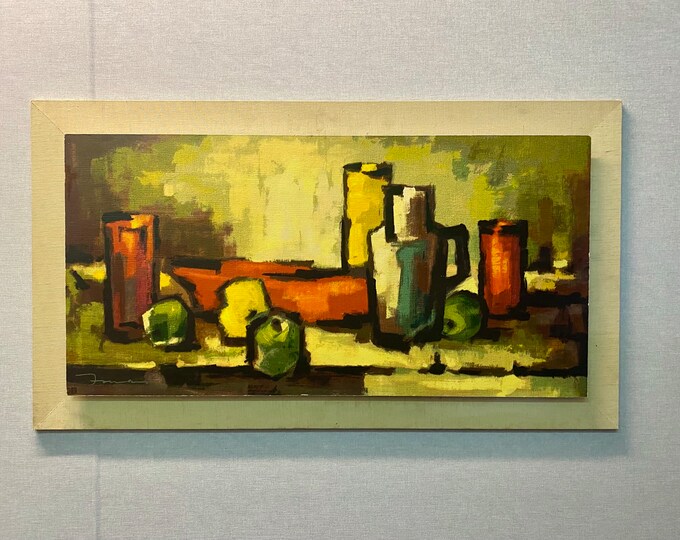 Jonas - Still Life - Print 60s frame covered with linen