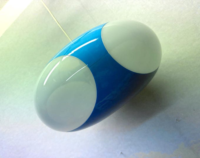 70s Massive Belgium hanging lamp, Colani lamp, UFO lamp, Space Age in rare blue, large