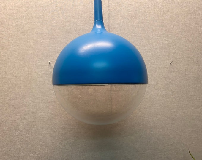 Blue vintage Ikea lamp Väster, Knut Hagberg, ceiling light... in space age design, Sweden