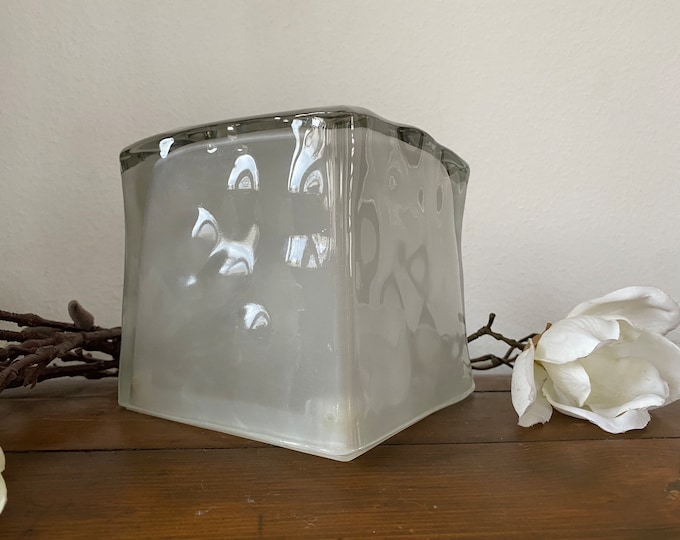 Vintage IKEA Iviken, Scandinavian ice block lamp, night table lamp made of crystal glass, designer mood lamp, frosted glass cube - 2 Available
