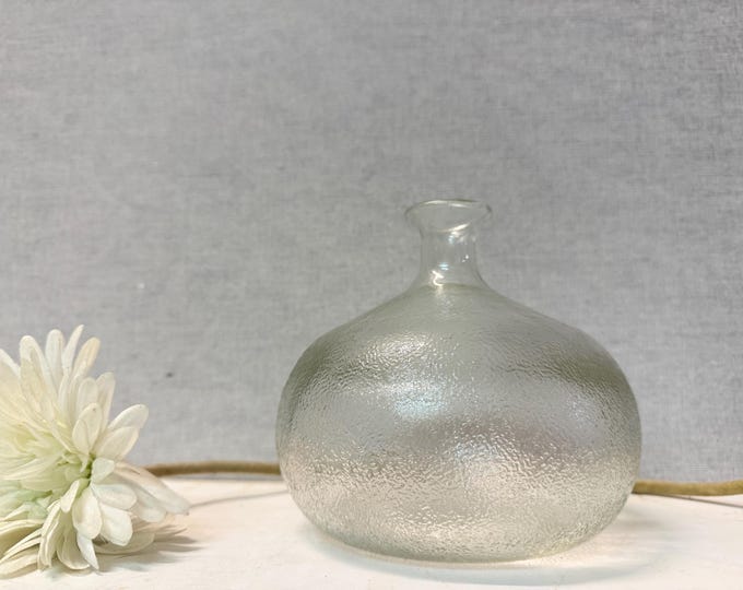 Vintage 1970s VEBA glass vase, model Kreta transparent