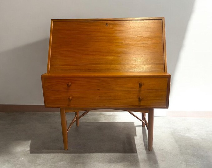 Wunderschöner, seltener Vintage Teak Sekretär / Schreibtisch von lb Kofod-Larsen, 1950er Designklassiker