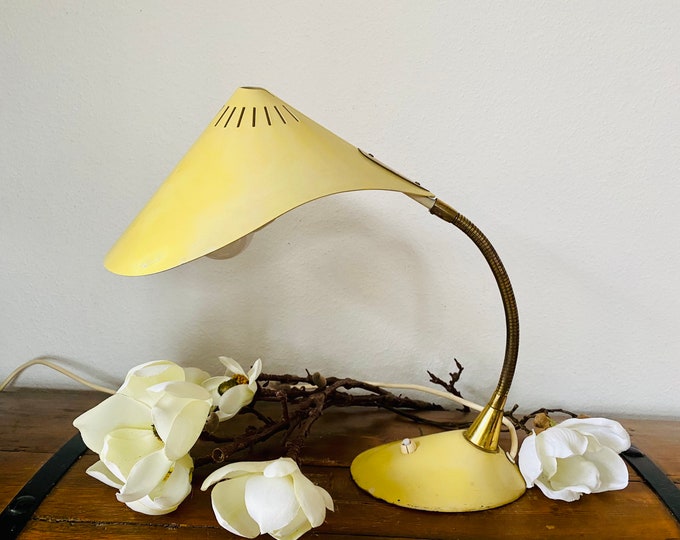 Beautiful rare German table lamp Cobra by Cosack Leuchten 1950s - red mid century modern desk lamp