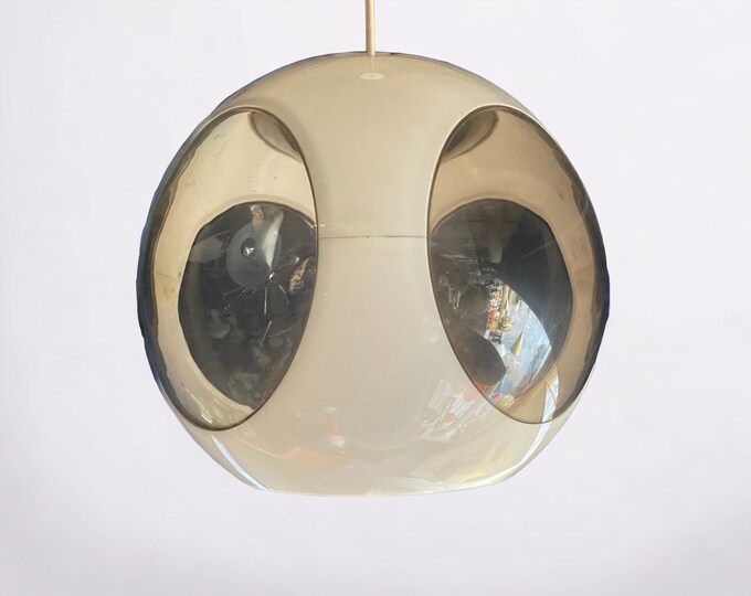 70s Massive Belgium hanging lamp, Colani lamp, UFO lamp, Space Age white