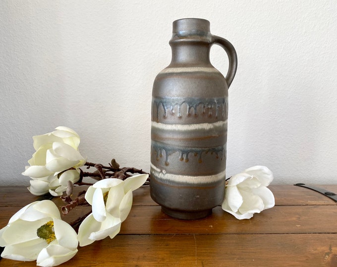 Ceramic Henkel Vase of Karlsruhe Majolika No. 7832 WGP West German Ceramics, German Mid Century Vase