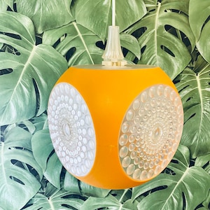 70er Massive Belgium Hängelampe, Colani Lampe, UFO Lampe, Space Age