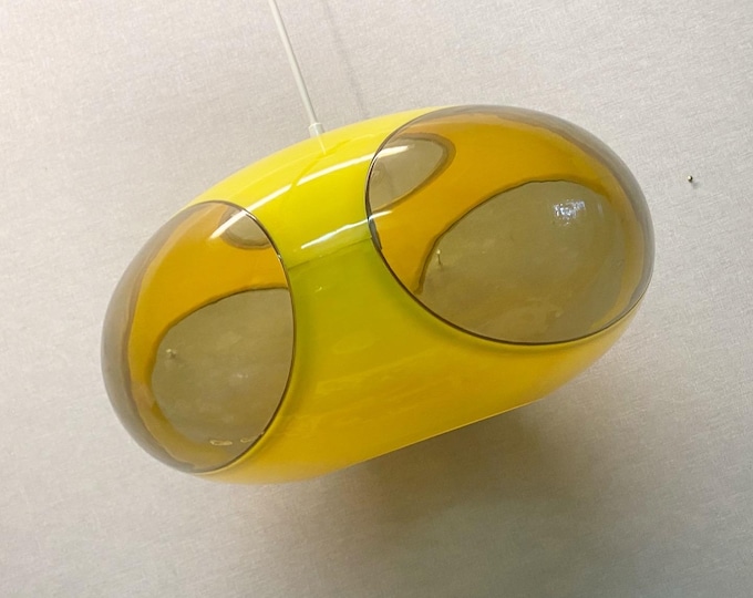 70s Massive Belgium hanging lamp, Colani lamp, UFO lamp, Space Age yellow large
