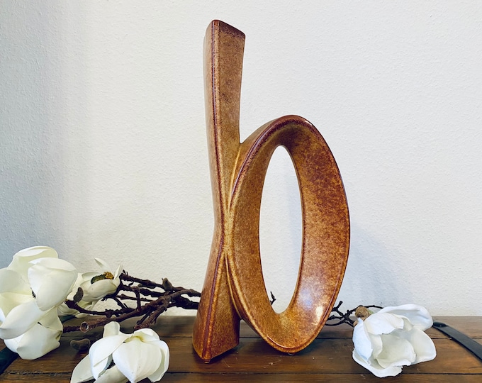 Large unusual Bertoncello vase in typical MidCentury design, ceramic, 1970, Italy