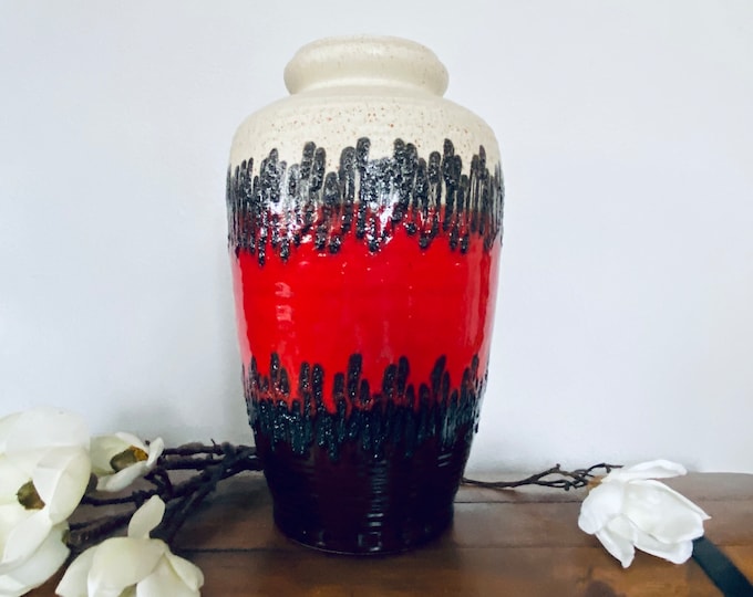 Big Vintage Fat Lava Floor Vase by Bay, 630-41, 1970s
