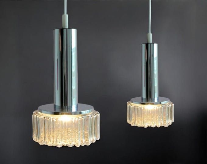 One of two rare vintage ceiling lamps by Staff