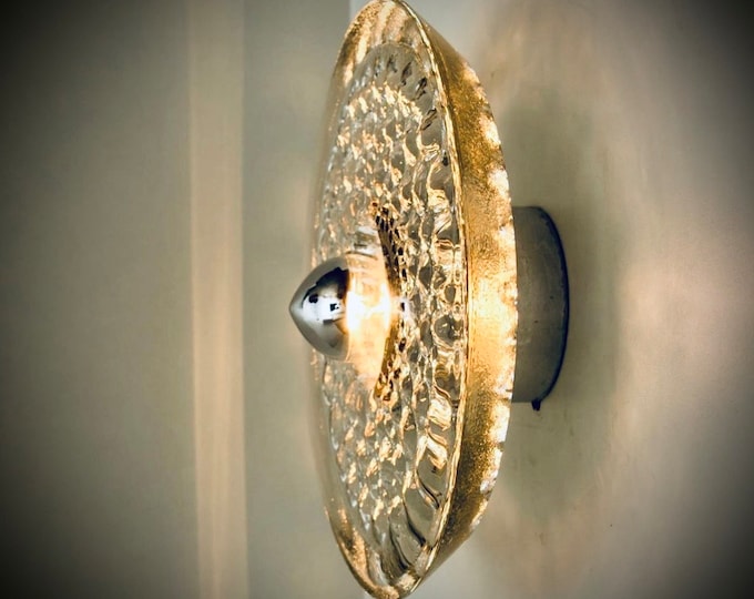 Mid-Century Modern wall lamp or flush light ‘Diskus’ by Peill and Putzler | 1970s