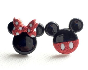 Mickey Stud Earrings, Mickey Earrings, Minnie Earrings, Mickey Ears, Minnie Ears, Disney Inspired, Disney Cruise Jewelry, Dapper Day Jewelry