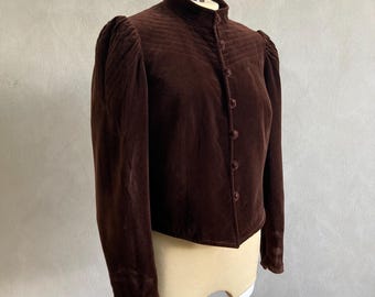 Vintage Chocolate Brown Velvet Regency Jacket | Made in West Germany