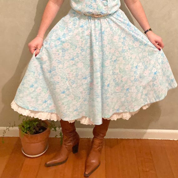 Pastel fit and flare dress hot sale