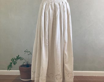 Vintage Anno Domini Rosenheim Off White Cotton Lace Maxi Skirt