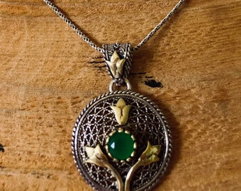 Turkish Medieval Sterling Silver Pendant Necklace