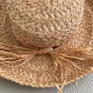 Vintage Raffia Sun Hat | Picnic Hat | Made in Australia | Size: 55