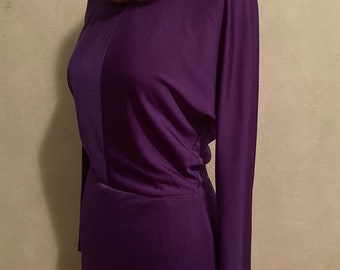 Stunning Royal Purple 1970’s Maxi Evening Dress