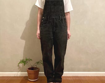 1990s ‘Guess by Georges Marciano’ Black Denim Overalls |  Made in USA