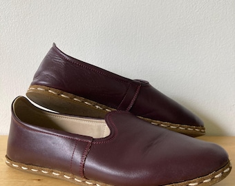 Dark Burgundy Turkish Leather Shoes | Size: Au 7
