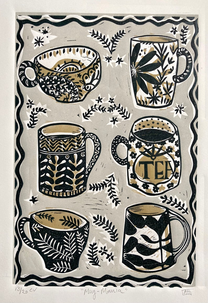 Mug-Mania Warm Greylino cut-original-still life-cups image 1