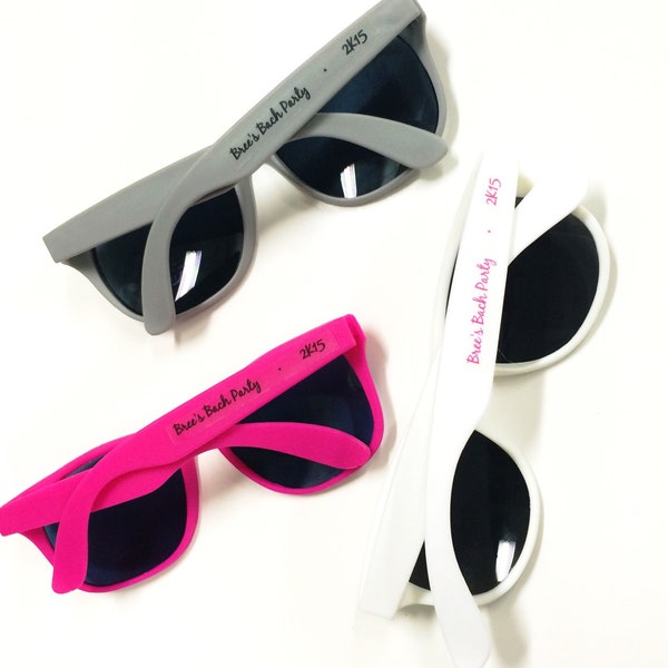 SET Personalized Sunglasses Wedding Favors,  Bachelorette Sunglasses,  Custom Sunglasses, Beach Wedding Favor Ideas