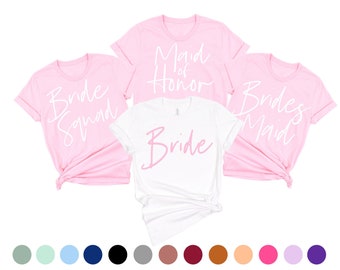 pink bridesmaid shirts, bachelorette party shirts, bridesmaid pajamas, light pink bridesmaid, bridesmaid proposal, bridesmaid gift, blush