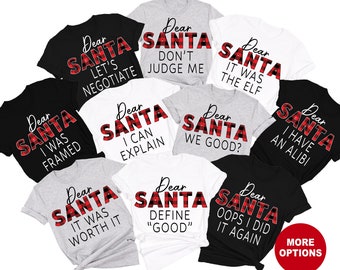 Christmas Family Shirts, Dear Santa Shirt, Matching Family Christmas, Funny Christmas Shirt, Buffalo Plaid, Christmas Pajamas, Family Pajama