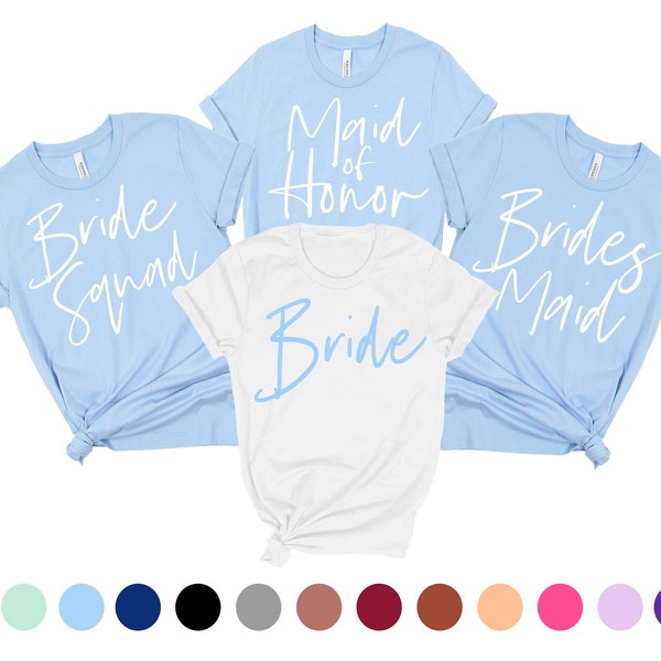 light blue bridesmaid shirts, baby blue bridal party shirt, wedding party shirt, bridesmaid proposal, maid of honor, blue bachelorette shirt