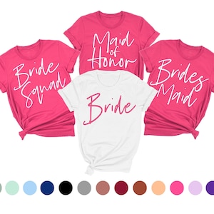 pink bridesmaid shirts, bachelorette party shirts, bridal party shirts, maroon bridesmaid gift, bridesmaid proposal box, maroon wedding